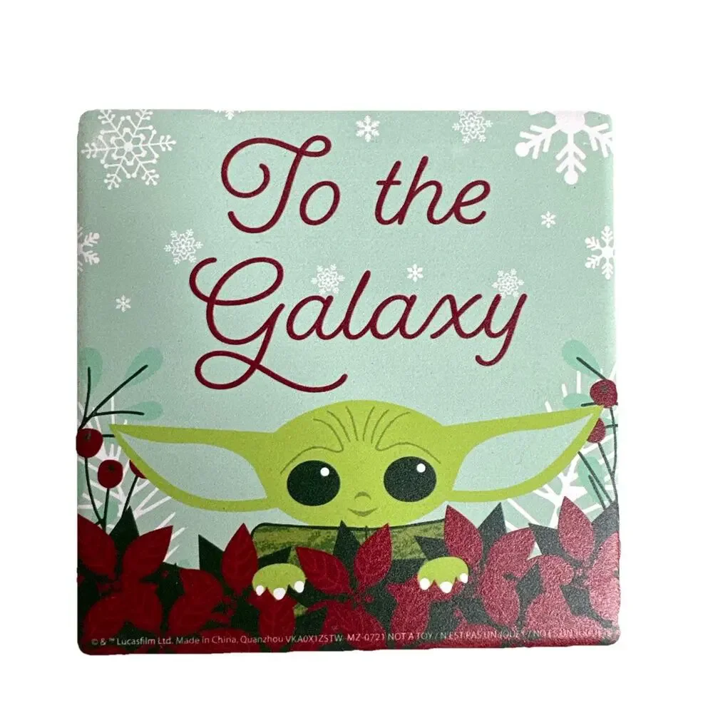 Disney Star Wars Baby Yoda JOY Ceramic Coasters Set Of 4 Christmas Lucas Films